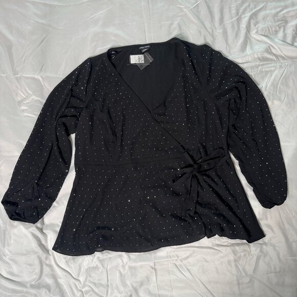City Chic Bling Flirt Wrap Top (NWT; Size 20) - Picture 1 of 3